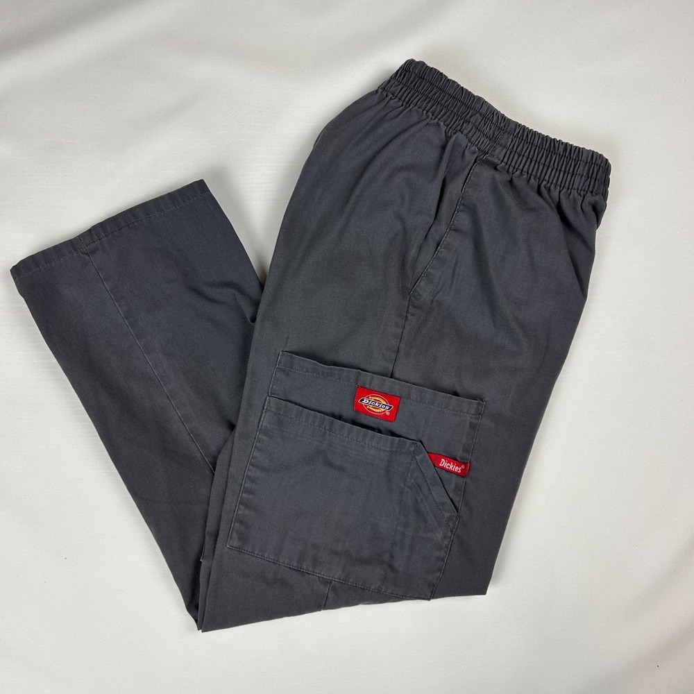 Dickies EDS Women's Signature Scrubs Gray Elastic Waist Pull-On Cargo Pant XXS